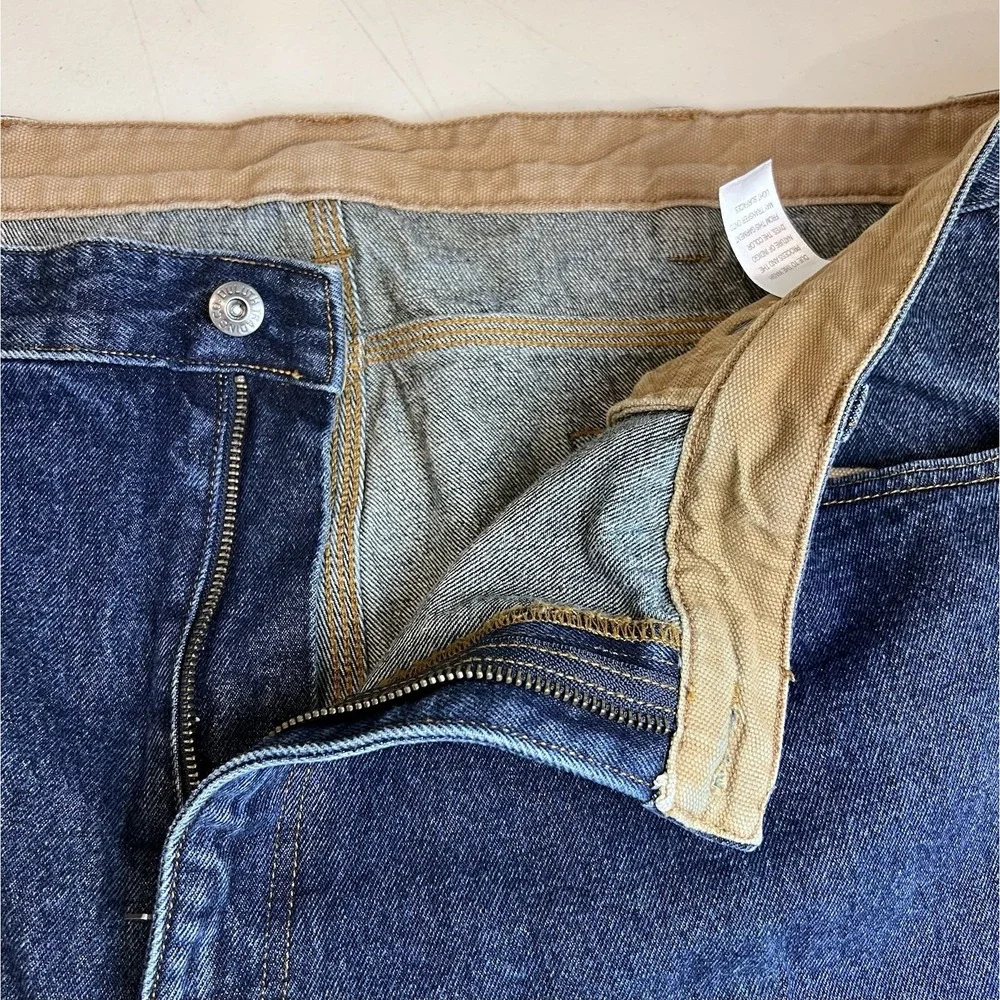 Duluth Trading Co Ballroom Jeans Men's Size 48x32 Blue Denim Straight‎ Leg